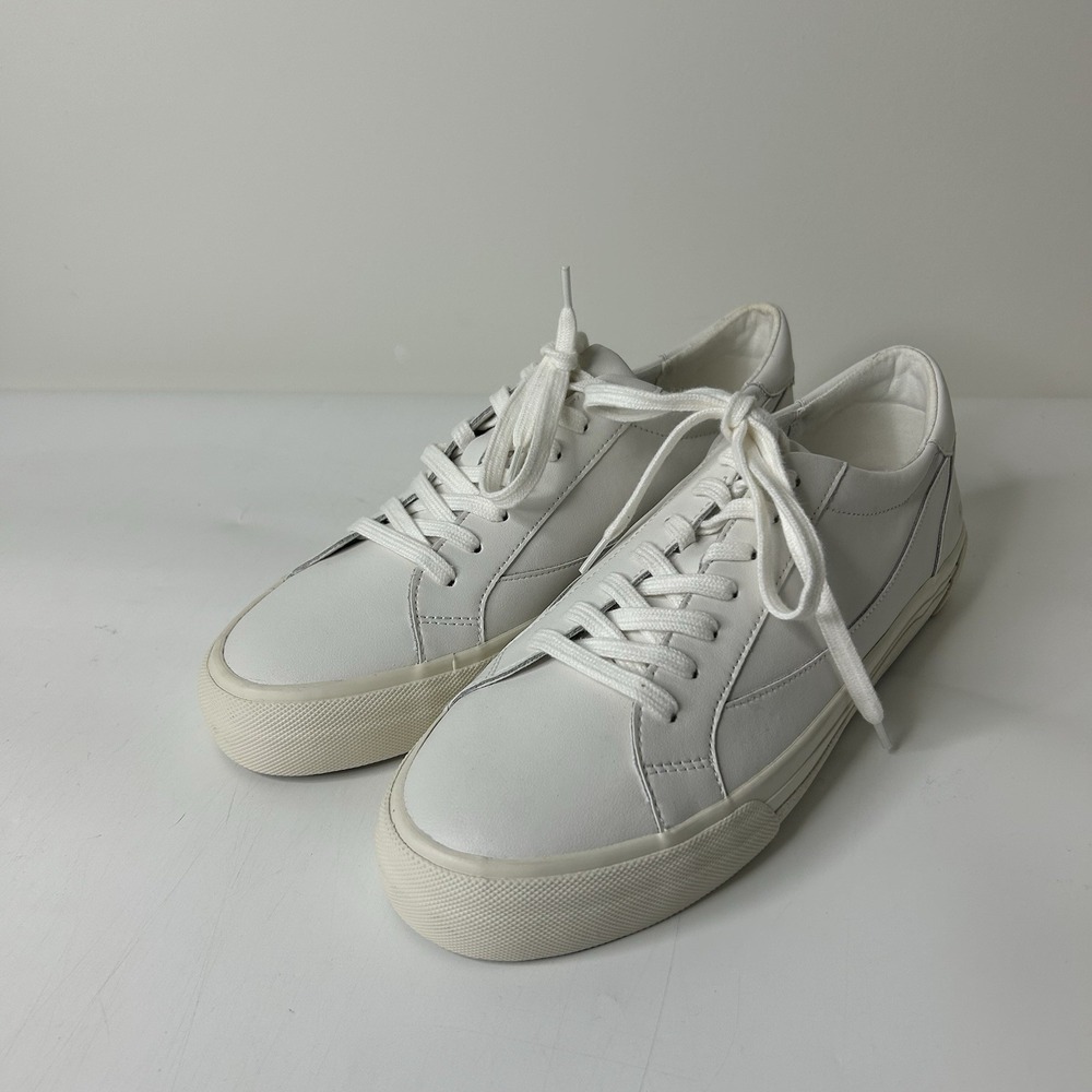 Madewell Sidewalk Low Top Sneakers Women's 11 White Leather Shoes Solid CloudKit